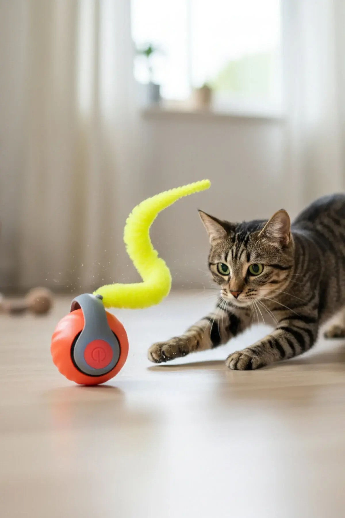 Hubspet Otomatik Yuvarlanan Top Kedi Oyuncağı Turuncu H120