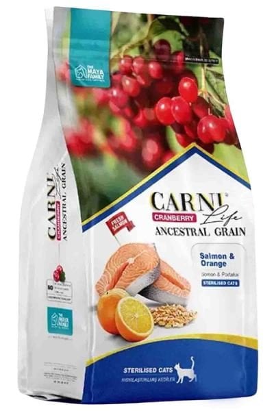 Carni Life Cranberry Somonlu ve Portakallı 12 kg Kısırlaştırılmış Yetişkin Kedi Maması