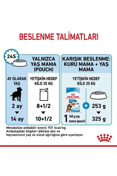 Royal Canin Maxi Puppy Büyük Irk Yavru Köpekler İçin Parça Etli Yaş Mama 140 gr X 10 adet