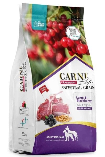 Carni Life Cranberry Kuzu Etli ve Böğürtlenli 15 kg Orta ve Büyük Irk Yetişkin Köpek Maması