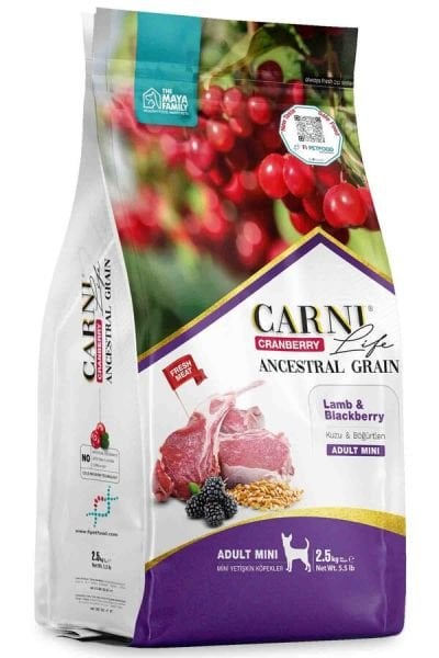 Carni Life Cranberry Kuzu Etli ve Böğürtlenli 2.5 kg Küçük Irk Yetişkin Köpek Maması