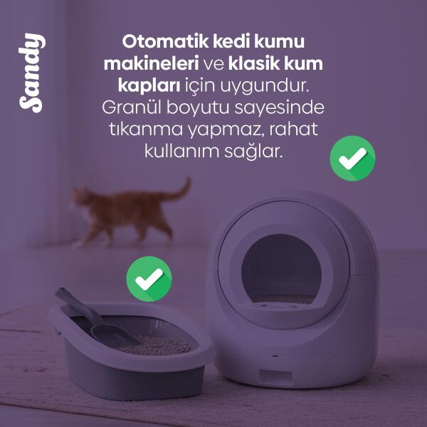 Sandy Aktif Karbonlu Ekstra Topaklanan Kedi Kumu 10kg