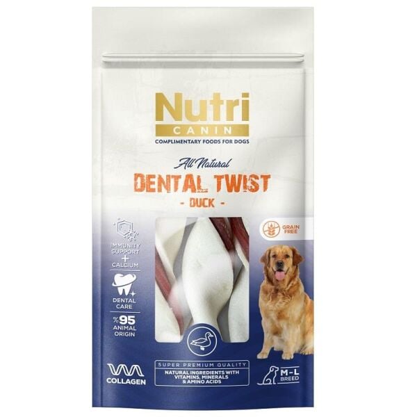 Nutri Canin Dental Twist Ördekli Tahılsız Köpek Ödül Maması 80gr