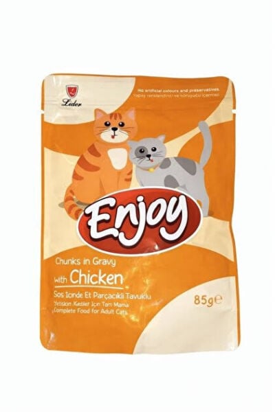 Enjoy Pouch Sos İçinde Et Parçacıklı Tavuklu Yetişkin Kedi Maması 85 gr 22'Lİ
