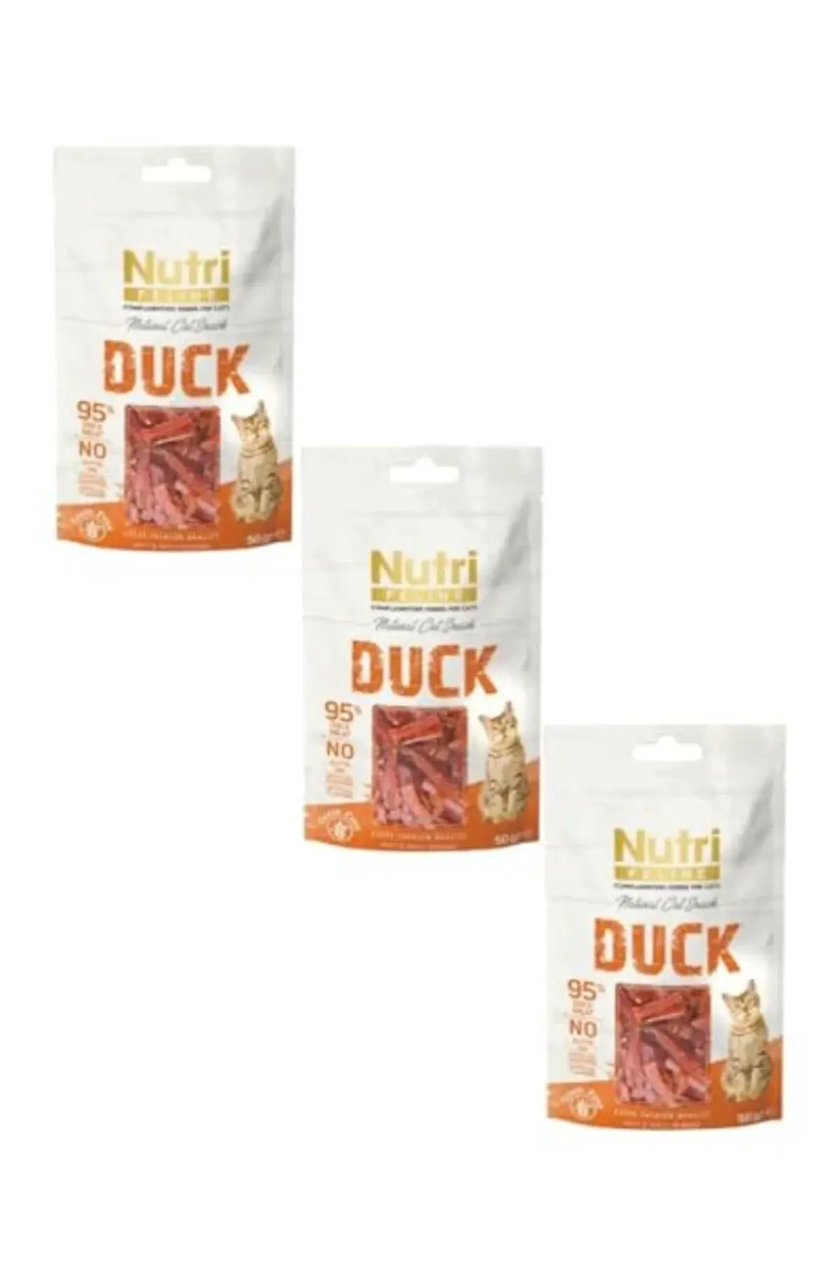 Nutri Feline %95 Ördek Etli Kedi Ödül Maması 50 gr x 3 Adet (Yüksek Protein)