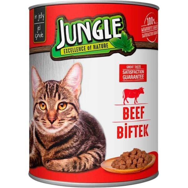 Jungle Biftekli Yetişkin Kedi Konservesi 415gr