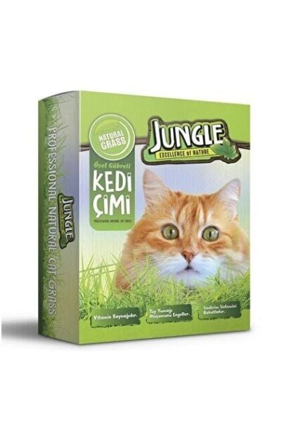Jungle Özel Gübreli Kedi Çimi Kutulu ( Fileli ) 2li