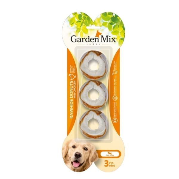 Garden Mix Tavuklu Donut Kemik Köpek Ödülü 120gr (3'lü)