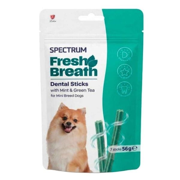 Spectrum Fresh Breath Dental Sticks Naneli ve Yeşil Çaylı Mini Irk Köpek Ödül Maması 56gr (7'li)