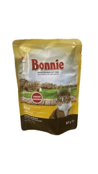 Bonnie Pouch Sığır Etli Kısırlaştırılmış Kedi Konservesi 85gr