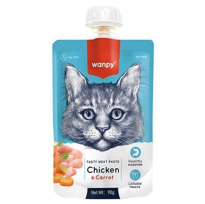Wanpy  Taze Tavuk Etli ve Havuçlu Kedi Et Ezmesi 90 Gr