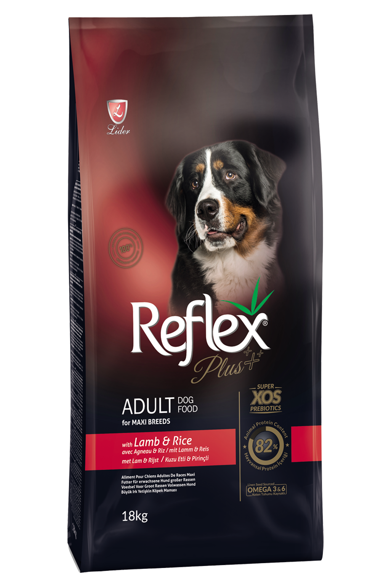 Reflex Plus Kuzu Etli Ve Pirinçli Çok Büyük Irk Yetişkin Köpek Maması 18kg