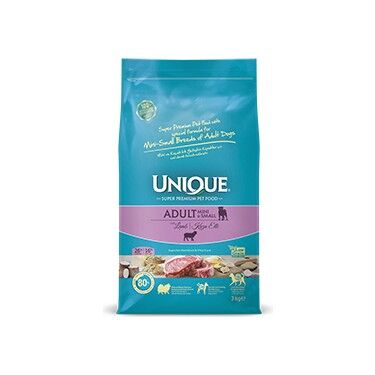 UNIQUE KÜÇÜK IRK YETİŞKİN KUZU ETLİ YETİŞKİN KÖPEK MAMASI 3 KG SKT'Sİ 11.2026