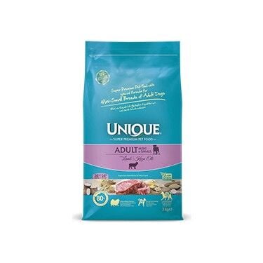 UNIQUE KÜÇÜK IRK YETİŞKİN KUZU ETLİ YETİŞKİN KÖPEK MAMASI 3 KG SKT'Sİ 11.2026