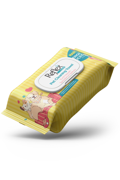 Reflex Plus Evcil Hayvanlar için Çok Amaçlı Hijyenik Temizleme Mendili - Nergis Çiçeği Kokulu 50'li