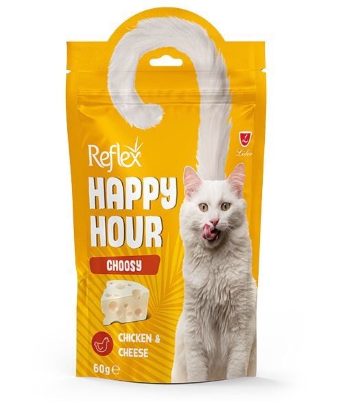 Reflex Happy Hour Choosy Tavuklu ve Peynirli Kedi Ödül Maması 60gr