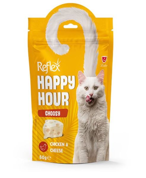 Reflex Happy Hour Choosy Tavuklu ve Peynirli Kedi Ödül Maması 60gr