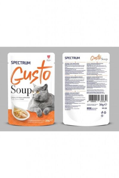 Spectrum Gusto Tavuklu Somon Balıklı ve Kabaklı Kedi Çorbası 50gr