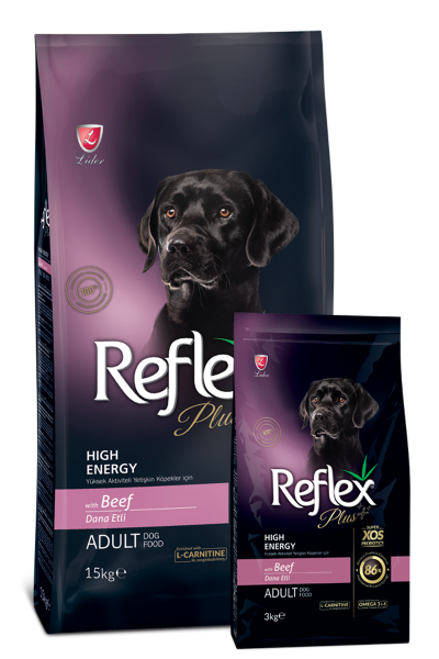 Reflex Plus Yüksek Aktiviteli Dana Etli Yetişkin Köpek Maması 15kg