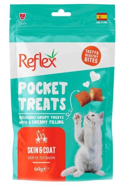 Reflex Pocket Treats Deri ve Tüy Bakımı 60 gr Kedi Ödül Maması