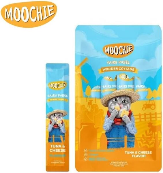 Moochie Ton Balıklı-Peynirli 15 gr 5'li Sıvı Kedi Ödül Maması