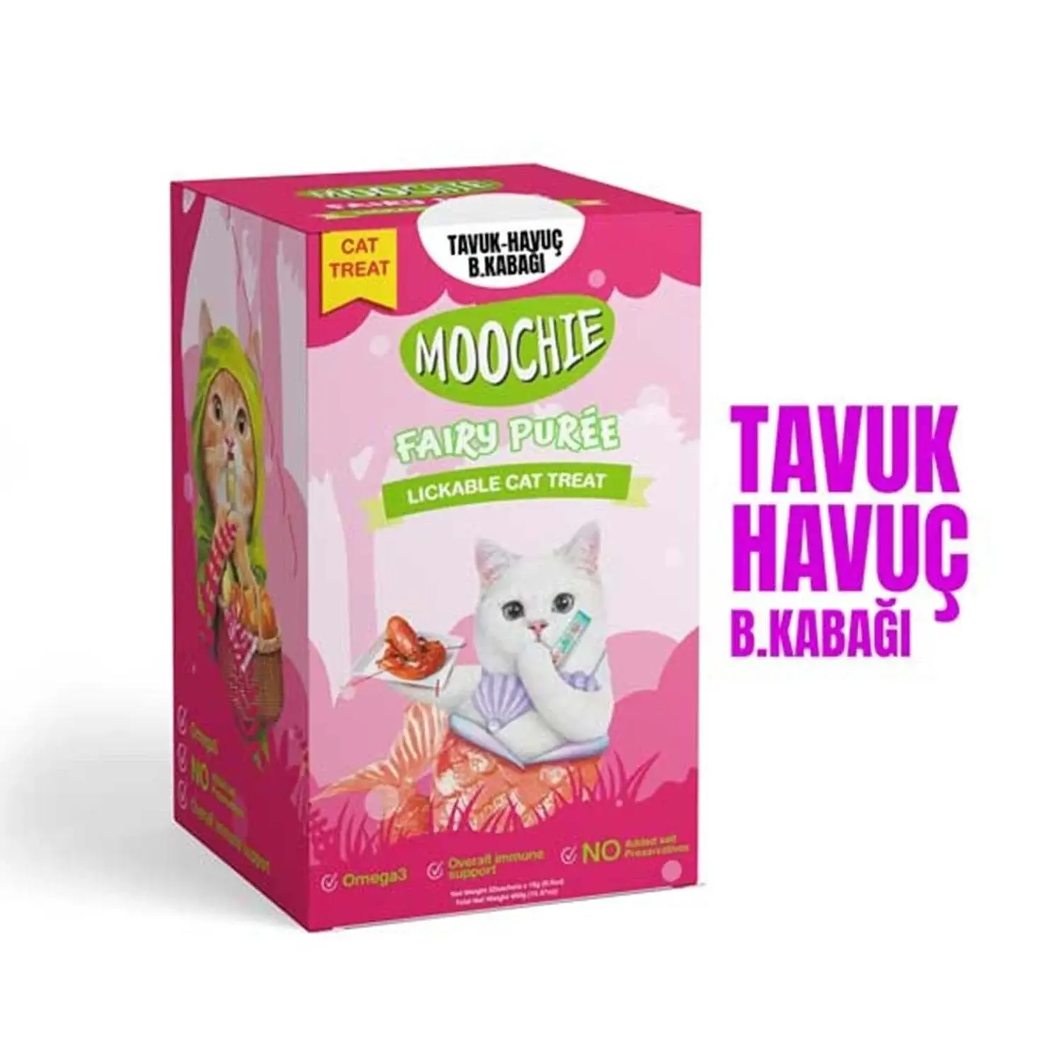 Moochie Tavuk Havuç ve Bal Kabaklı Krema Kedi Ödülü 30 x 15gr