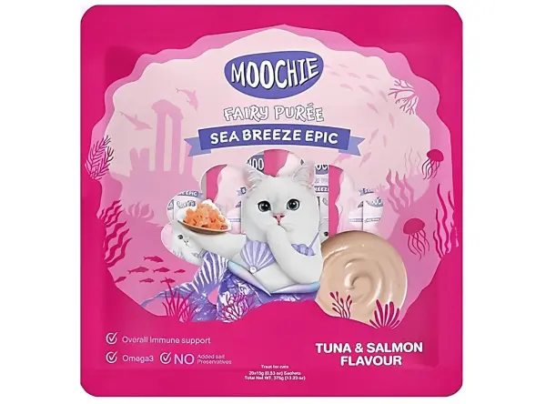 Moochie Ton ve Somon Balıklı Krema Kedi Ödülü 25 x 15gr