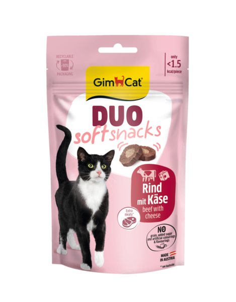 GimCat Duo Soft Snacks Biftekli ve Peynirli Kedi Ödül Maması 50g
