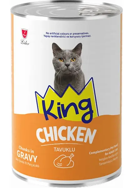 King Tavuk parça  Etli Yetişkin Kedi Yaş Maması 400 gr