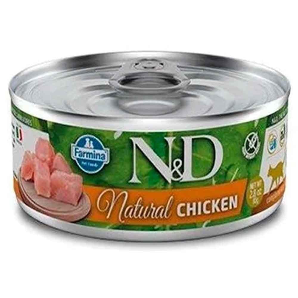N&D Natural Tavuklu Yetişkin Kedi Konservesi 70 Gr