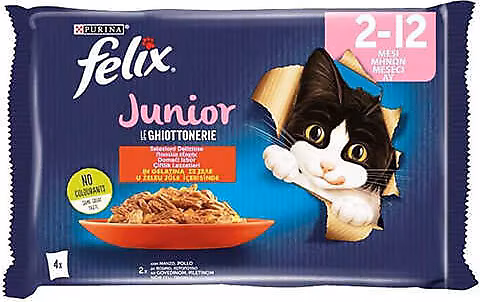 Felix Sığır Etli ve Tavuklu 4x85 gr Yavru Kedi Yaş Maması