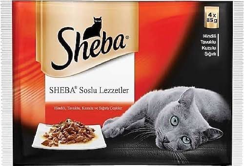 Sheba Multipack Pouch Et Çeşitleri Yetişkin Kedi Konservesi 4x85 gr