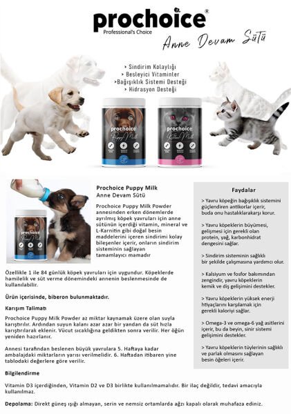 Prochoice Hamile ve Yavru Köpekler İçin Köpek Süt Tozu 200 gr